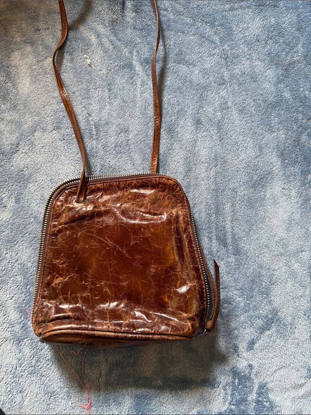 latico Brown Leather Messenger Crossbody Bag